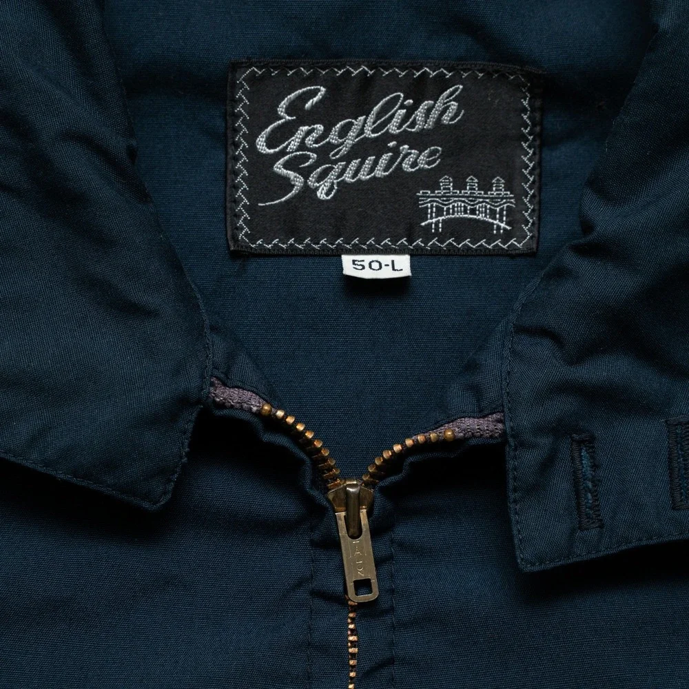 Vintage 60s 70s English Squire Thrashed‎ Cropped Work Jacket Talon Zip XXL